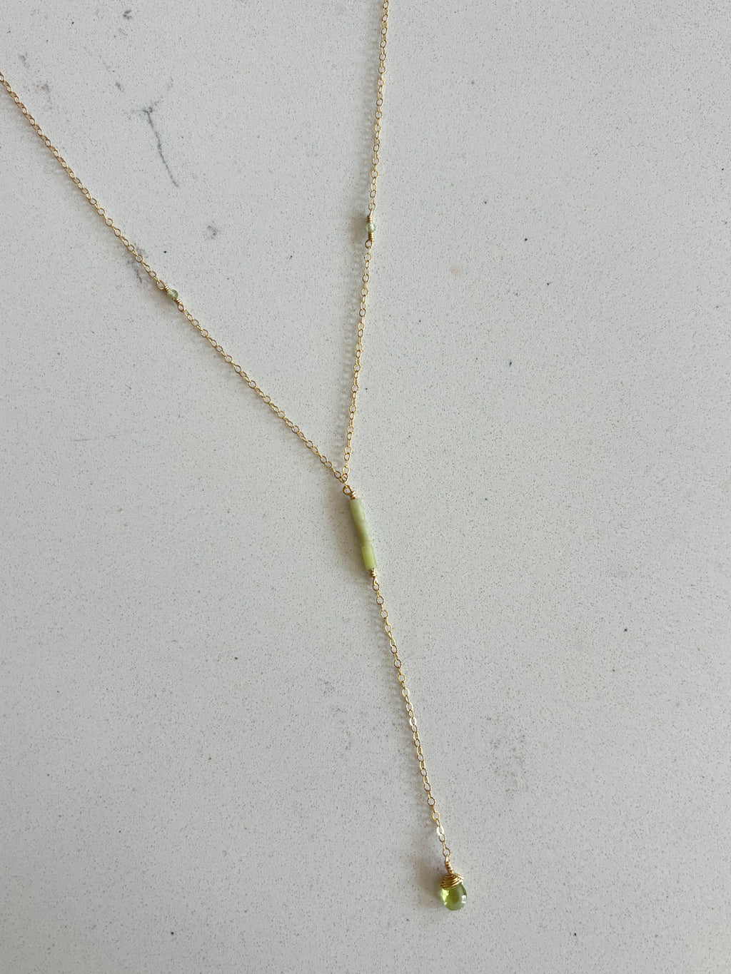 Verdant Drop Necklace 14k Gold Filled or Sterling Silver