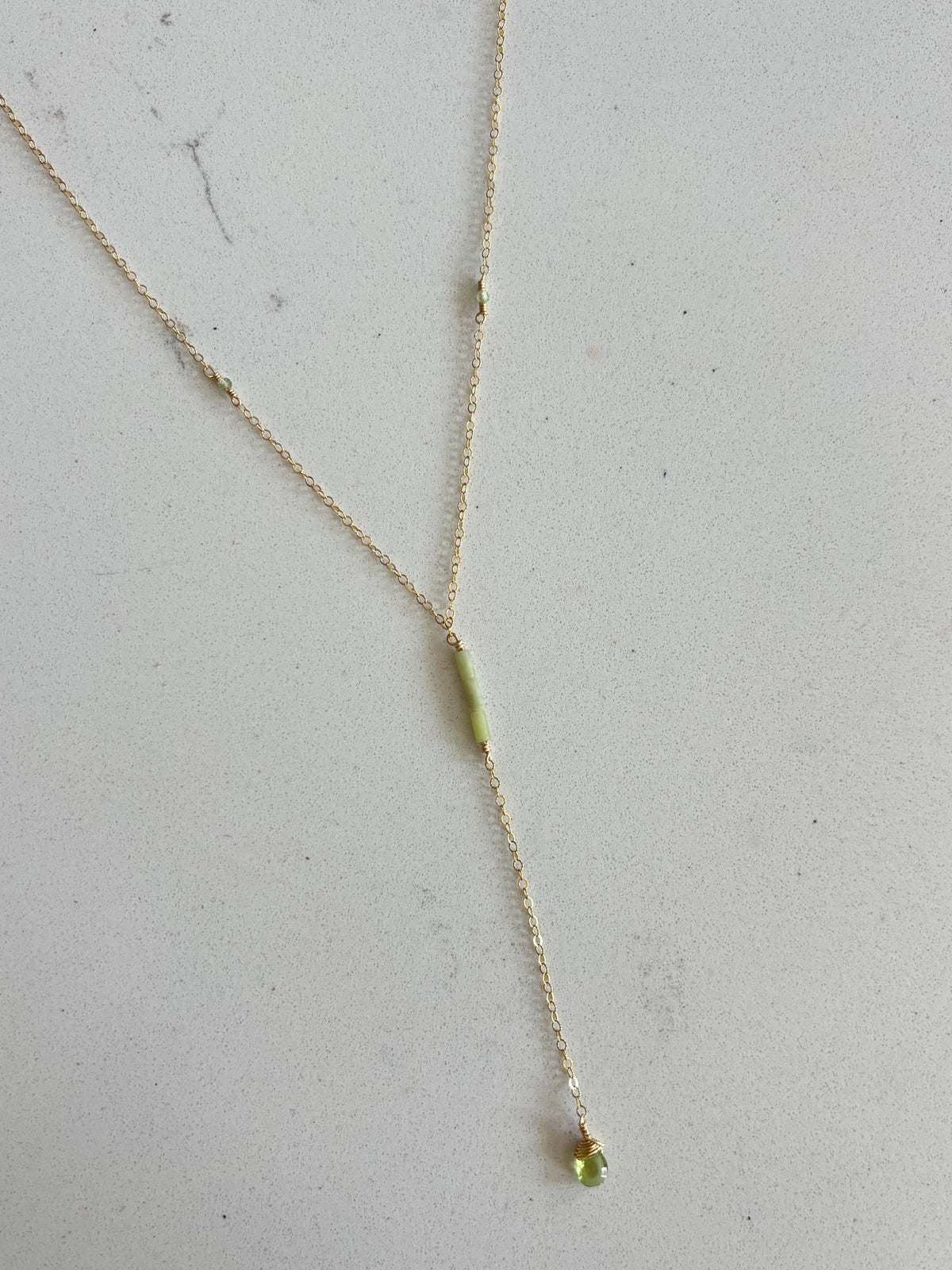 Verdant Drop Necklace 14k Gold Filled or Sterling Silver