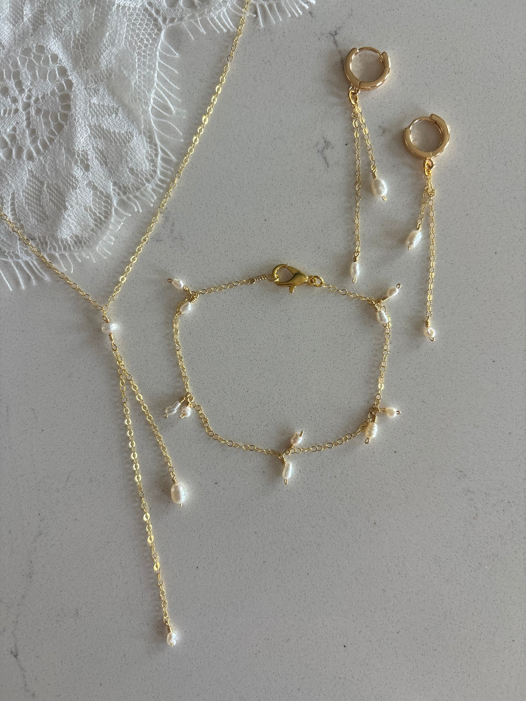 The Ivory Bridal Set 3pcs 14k Gold Filled/Sterling Silver