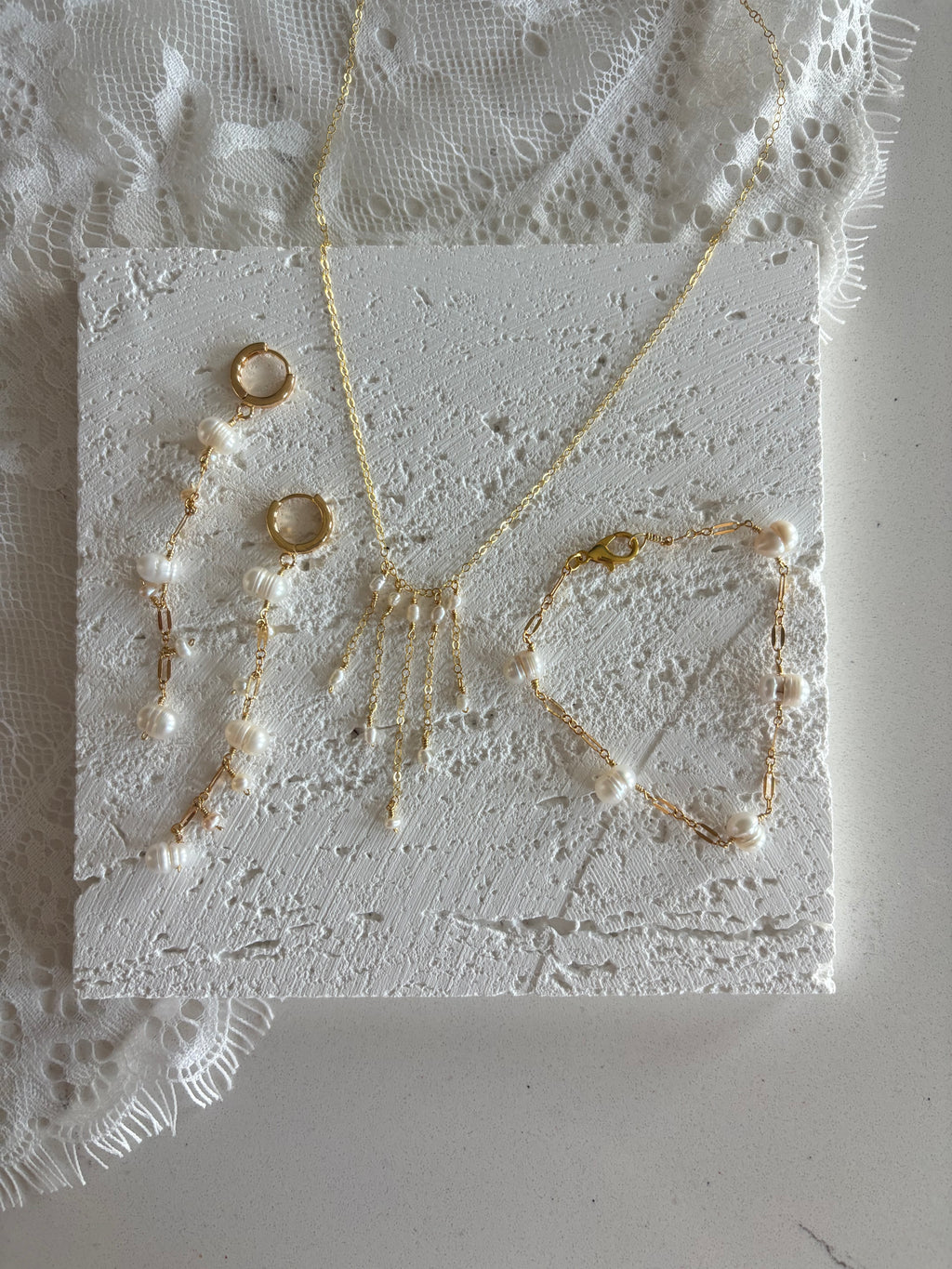The Lace Bridal Set 3pcs 14k Gold Filled