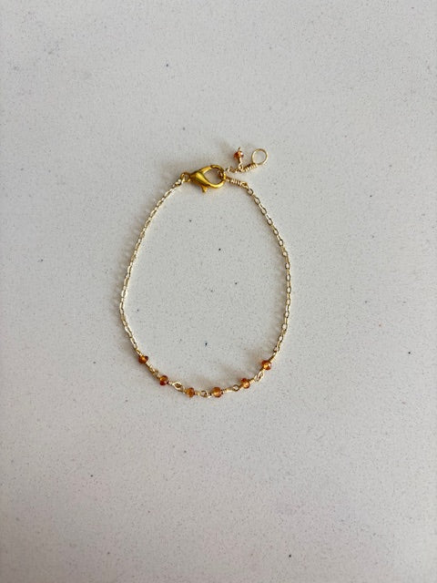 Amber Bracelet 14k Gold Filled or Sterling Silver