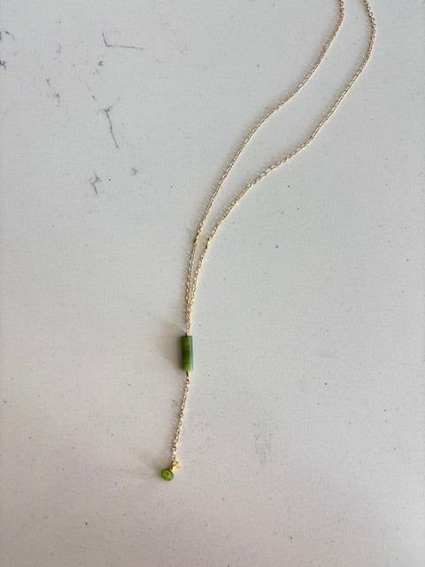 Verdant Drop Necklace 14k Gold Filled or Sterling Silver