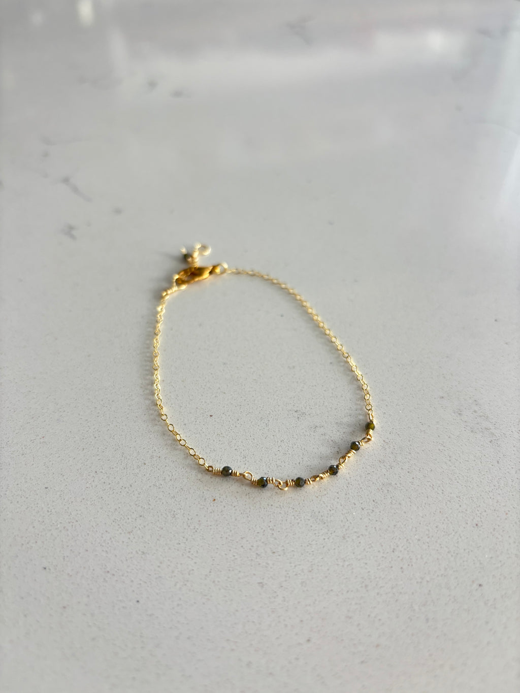 Evergreen Bracelet 14k Gold Filled Green Tourmaline