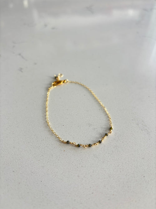 Evergreen Bracelet 14k Gold Filled Green Tourmaline