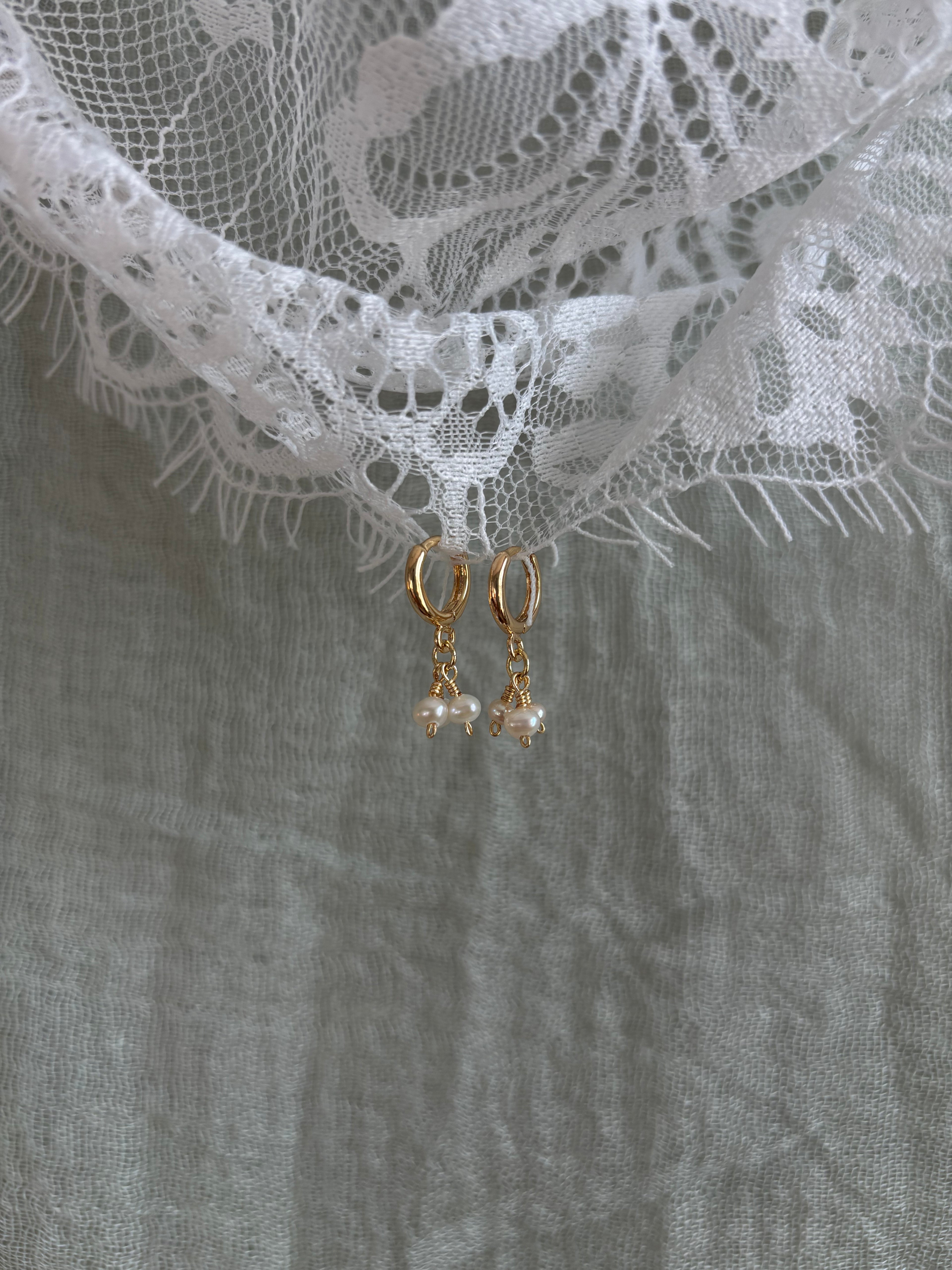 Snowball Dangle Earrings 14k Gold Filled or Sterling Silver