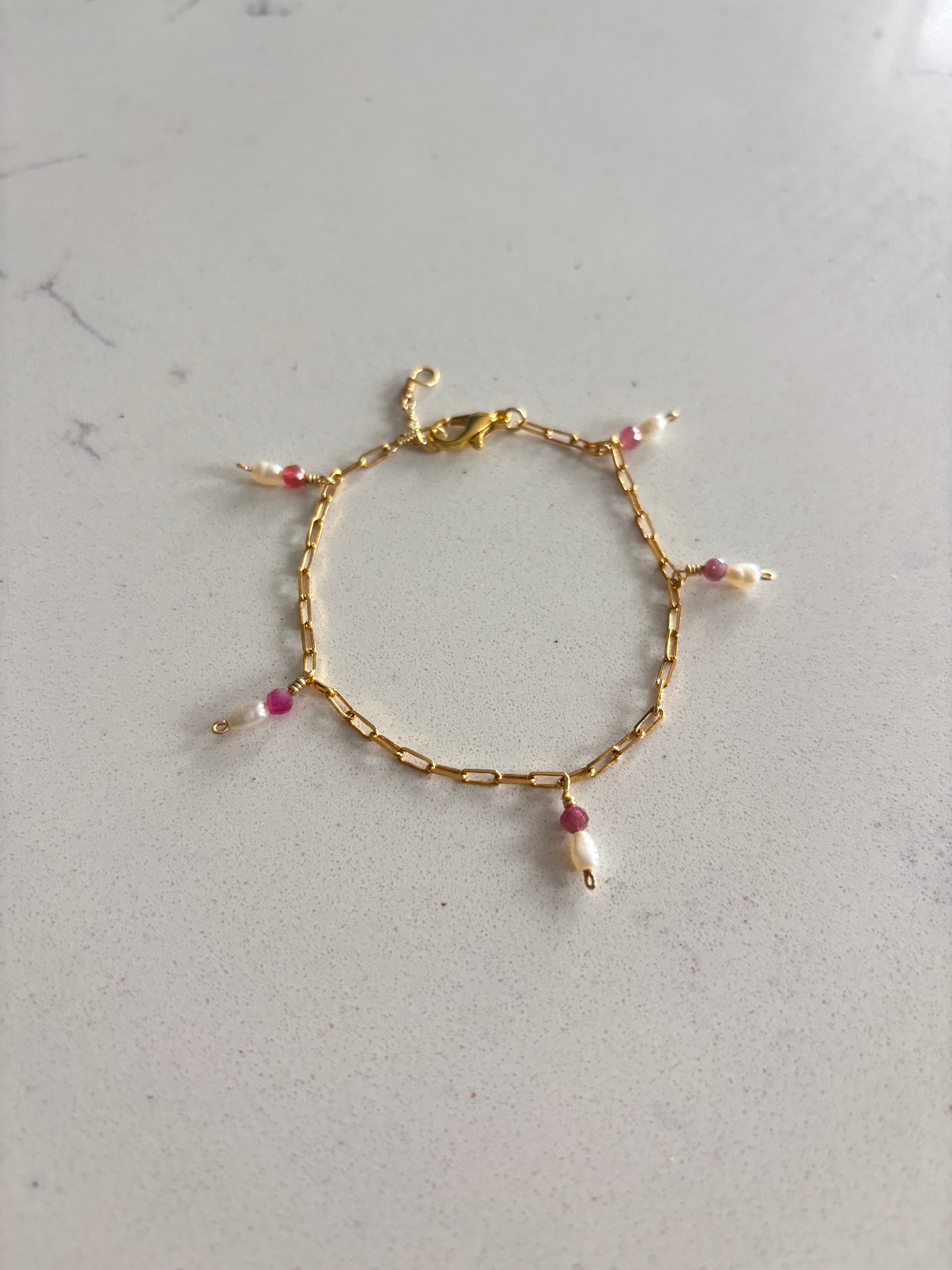 Valentine Dangle Bracelet 14k Gold Filled Sterling Silver