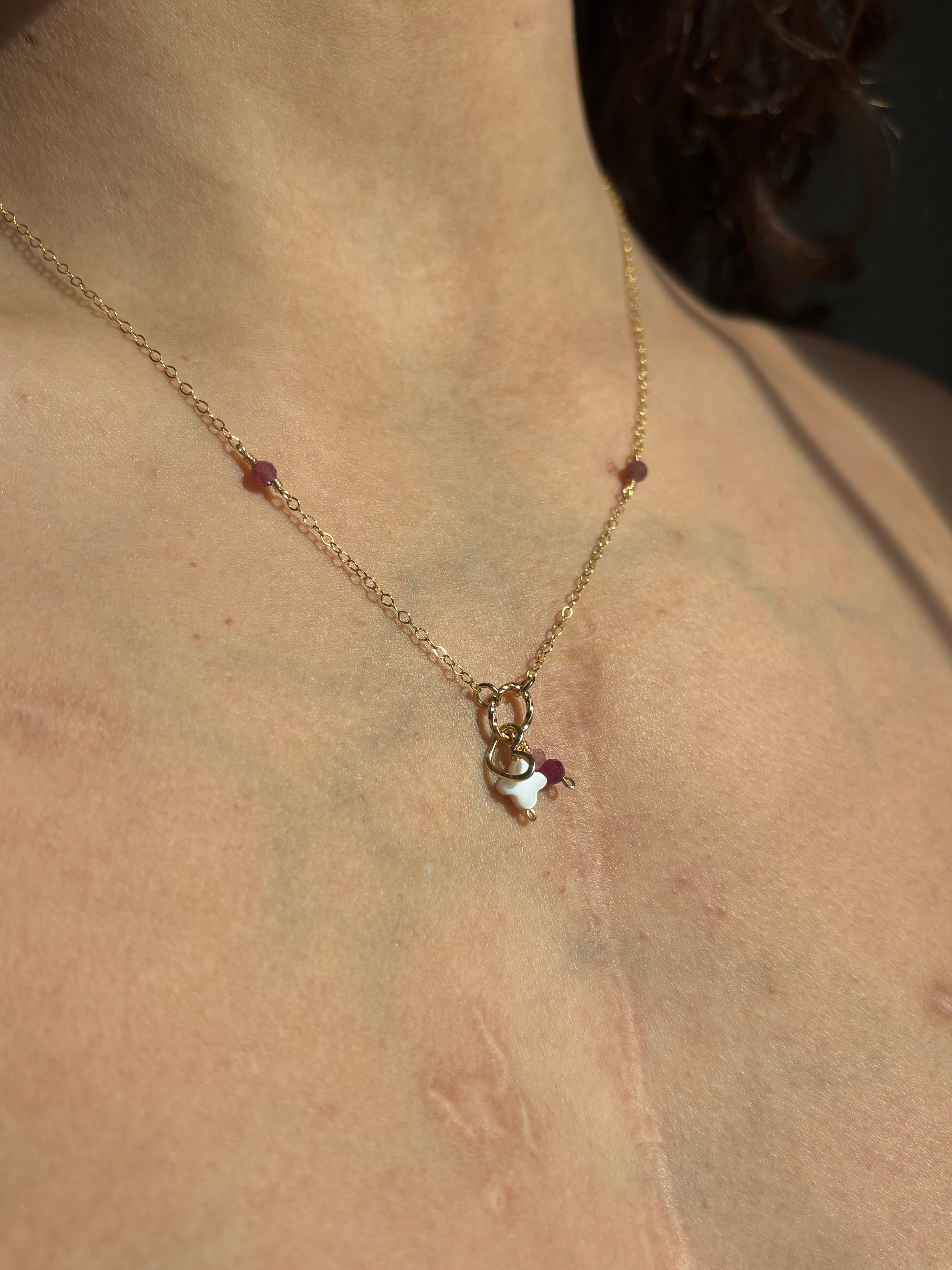 Valentine Heart Charm Necklace 14k Gold Filled