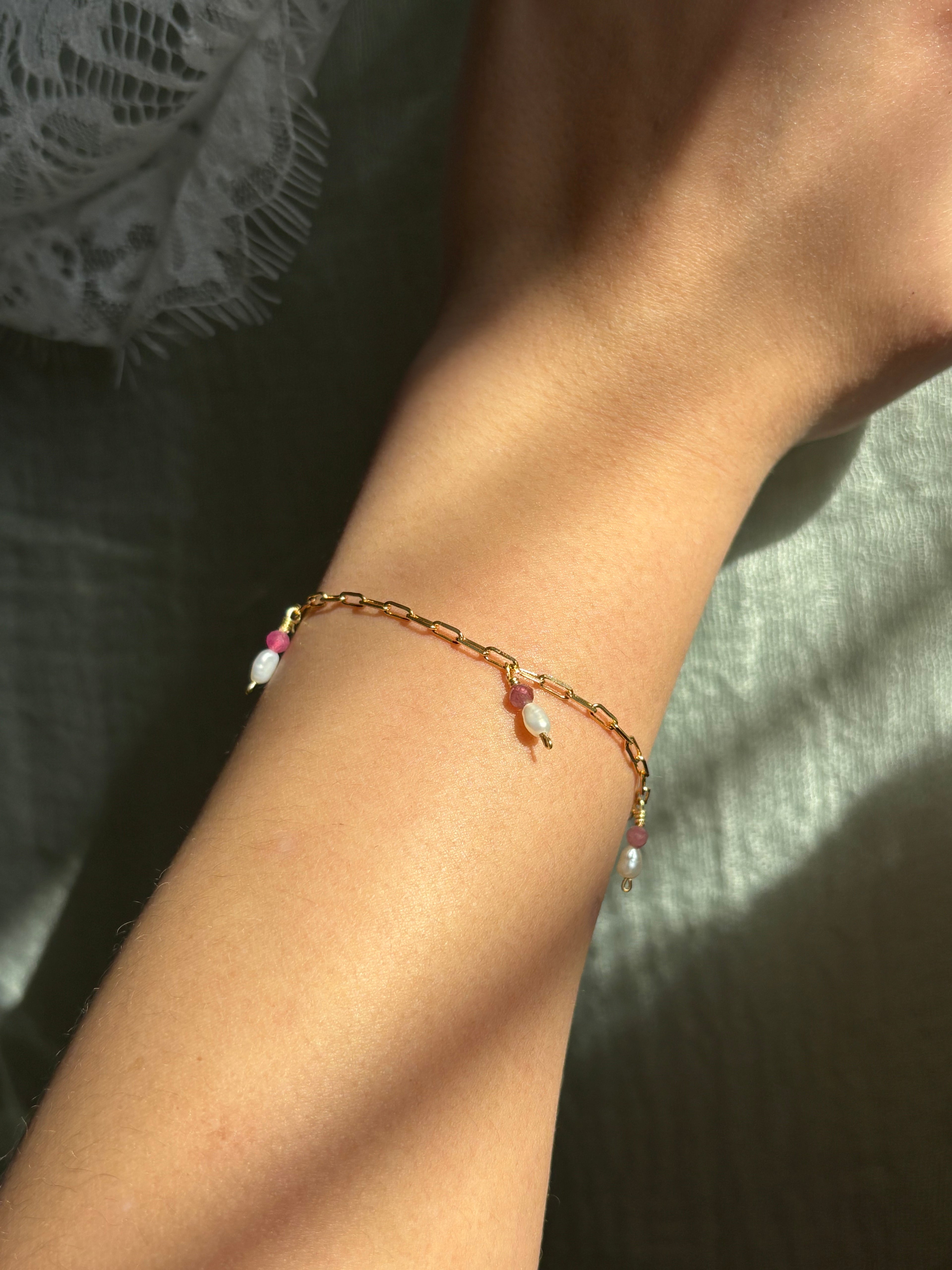 Valentine Dangle Bracelet 14k Gold Filled Sterling Silver