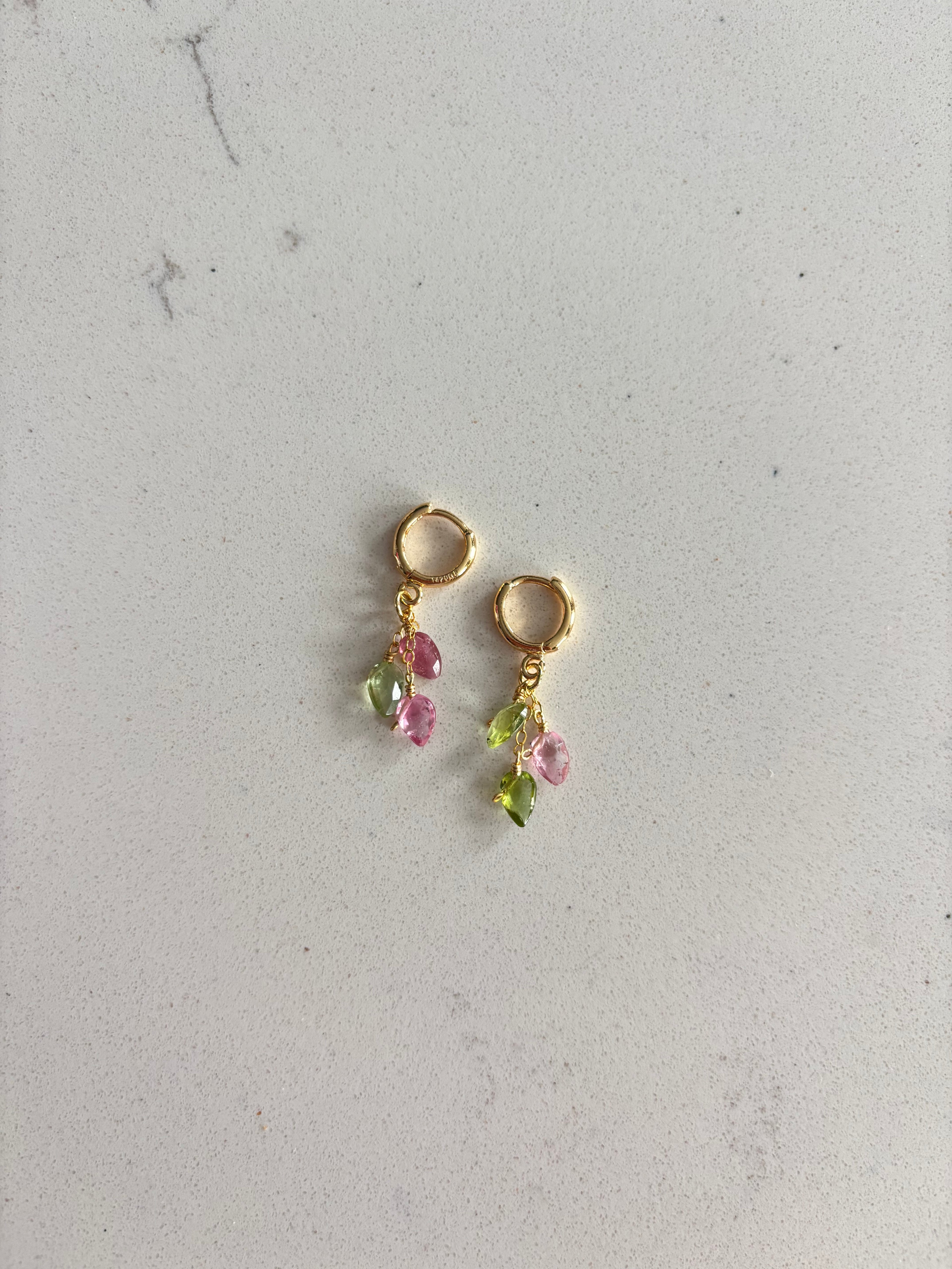 Flower Petal Dangle Earrings 14k Gold Filled Sterling Silver