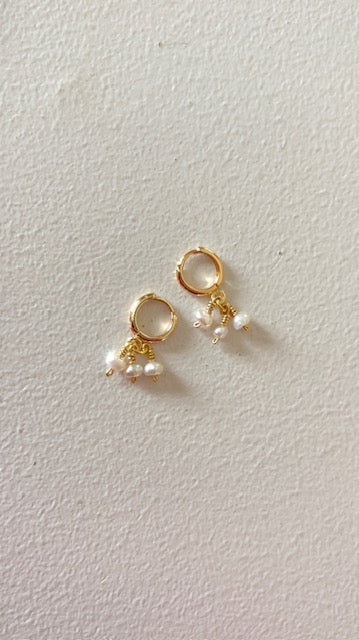Snowball Dangle Earrings 14k Gold Filled or Sterling Silver