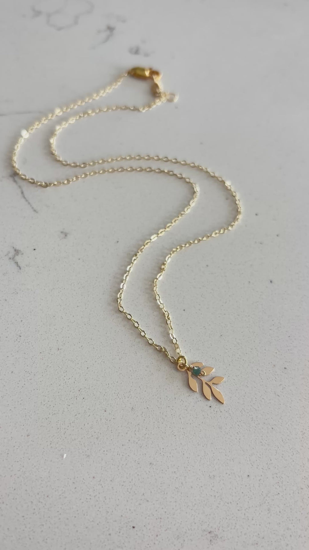 Olive Leaf Necklace 14k Gold Filled