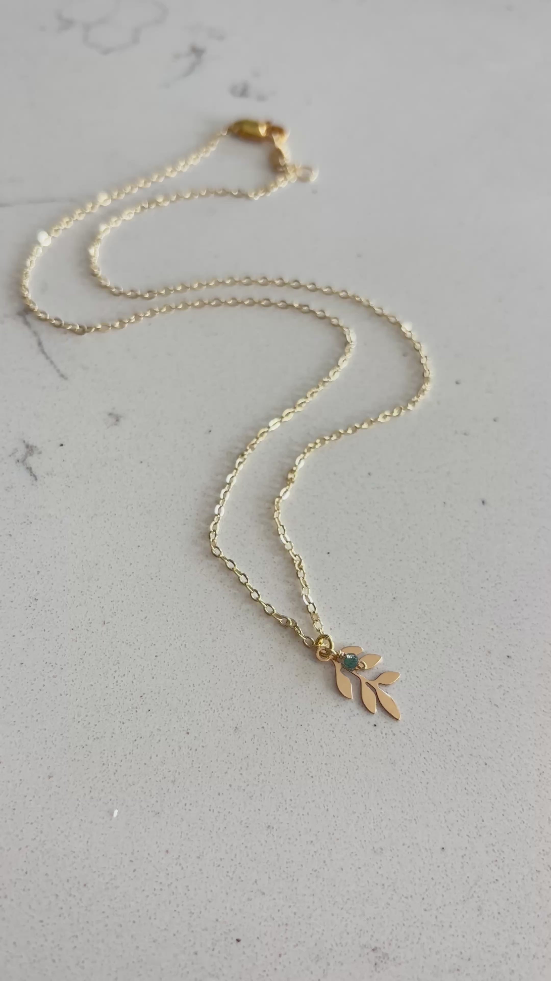 Olive Leaf Necklace 14k Gold Filled